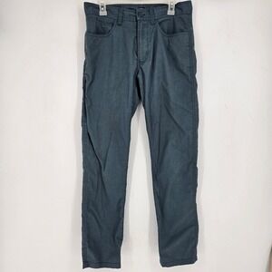 Prana Pants Mens Sz 32 x 32 Double Peak Slim Hiking Outdoors Grey Blue FLAWS